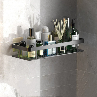 Bathroom Shelf | Aluminum | Drill-Free Installation, Space-Saving Storage | Perfect for Bathroom Organization 2