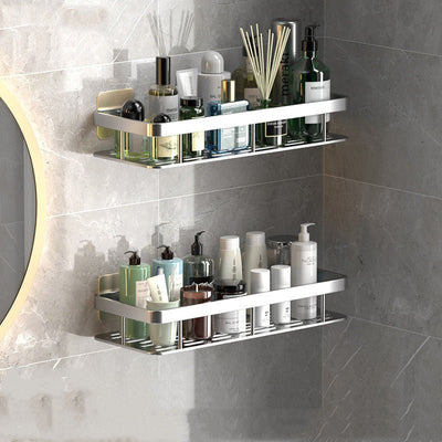 Bathroom Shelf | Aluminum | Drill-Free Installation, Space-Saving Storage | Perfect for Bathroom Organization 6