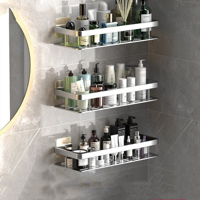 Bathroom Shelf | Aluminum | Drill-Free Installation, Space-Saving Storage | Perfect for Bathroom Organization 7