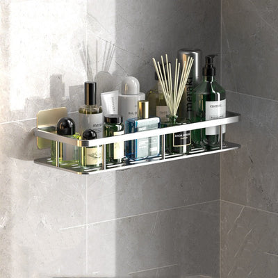 Bathroom Shelf | Aluminum | Drill-Free Installation, Space-Saving Storage | Perfect for Bathroom Organization 9