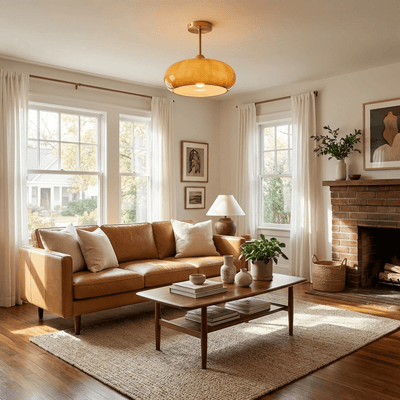 BauhausGlow | Vintage Elegant Glass Disc Flush Mount Ceiling Light 2