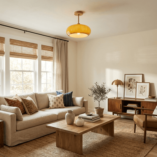 BauhausGlow | Vintage Elegant Glass Disc Flush Mount Ceiling Light 3