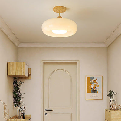 BauhausGlow | Vintage Elegant Glass Disc Flush Mount Ceiling Light 4