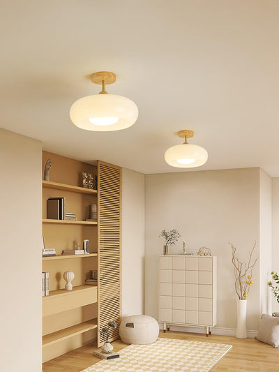 BauhausGlow | Vintage Elegant Glass Disc Flush Mount Ceiling Light 6