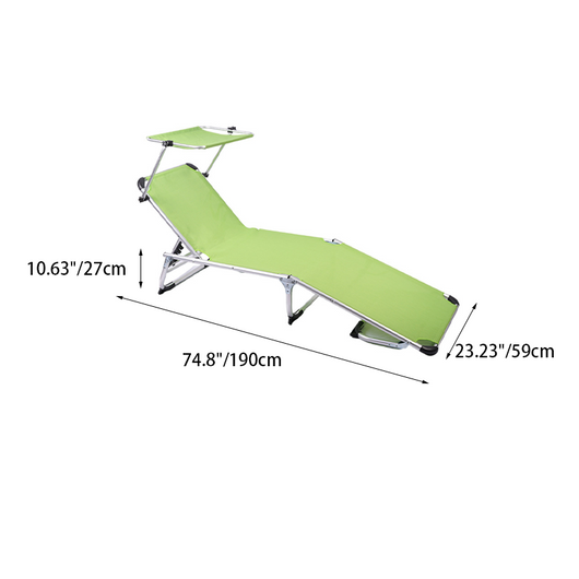 Beach Lounge Chair | Lightweight Aluminum Frame, Adjustable Backrest, Built-in Sunshade | Outdoor Relaxation 3