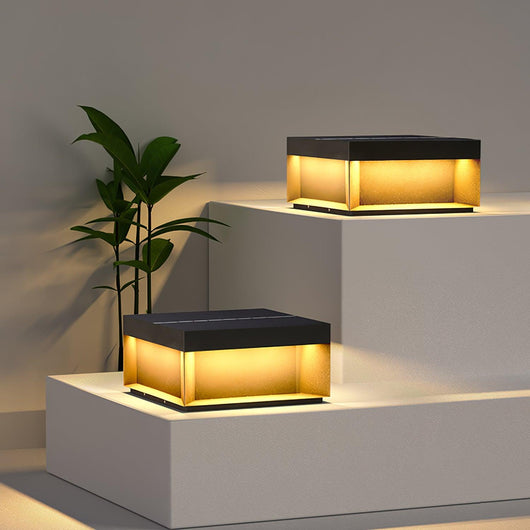 Black Box | Stylish Waterproof Solar Outdoor Post Light with Remote Control 2