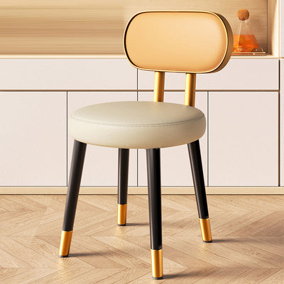 Black Dining Chair | Faux Nappa Leather Upholstery | Nordic Style | Carbon Steel Frame for Dining Room 11