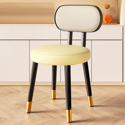 Black Dining Chair | Faux Nappa Leather Upholstery | Nordic Style | Carbon Steel Frame for Dining Room 12