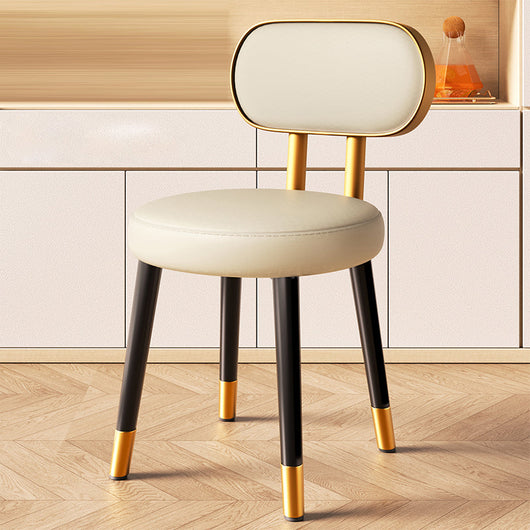 Black Dining Chair | Faux Nappa Leather Upholstery | Nordic Style | Carbon Steel Frame for Dining Room 13