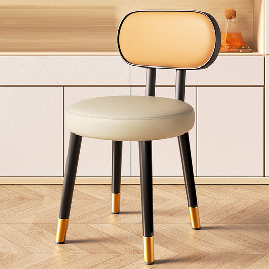Black Dining Chair | Faux Nappa Leather Upholstery | Nordic Style | Carbon Steel Frame for Dining Room 14