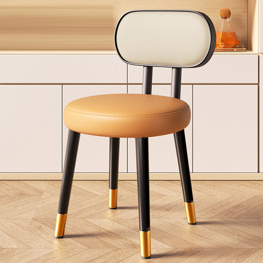 Black Dining Chair | Faux Nappa Leather Upholstery | Nordic Style | Carbon Steel Frame for Dining Room 16