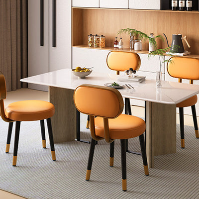 Black Dining Chair | Faux Nappa Leather Upholstery | Nordic Style | Carbon Steel Frame for Dining Room 1
