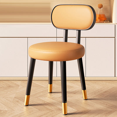 Black Dining Chair | Faux Nappa Leather Upholstery | Nordic Style | Carbon Steel Frame for Dining Room 20