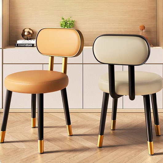 Black Dining Chair | Faux Nappa Leather Upholstery | Nordic Style | Carbon Steel Frame for Dining Room 3