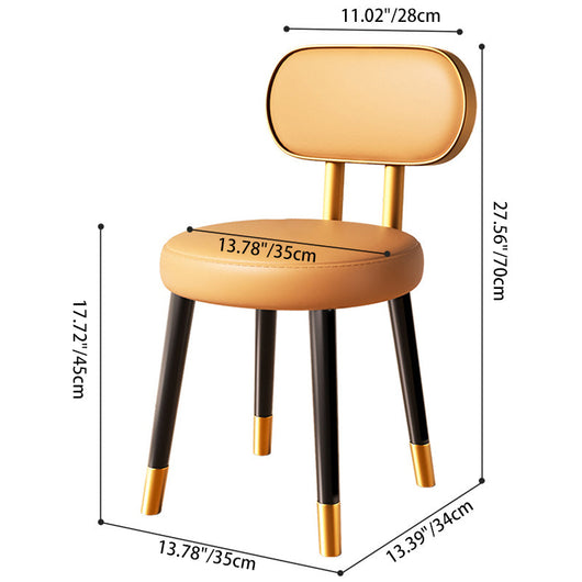 Black Dining Chair | Faux Nappa Leather Upholstery | Nordic Style | Carbon Steel Frame for Dining Room 4