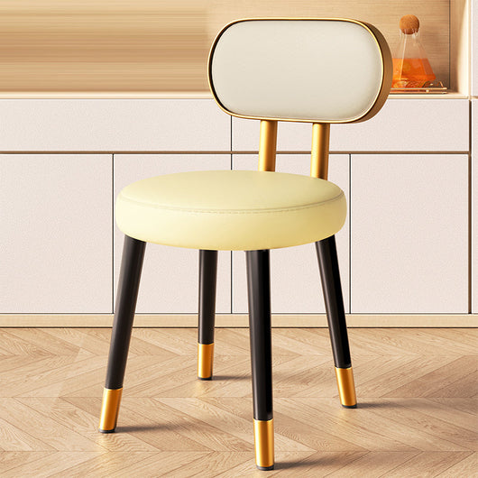 Black Dining Chair | Faux Nappa Leather Upholstery | Nordic Style | Carbon Steel Frame for Dining Room 8