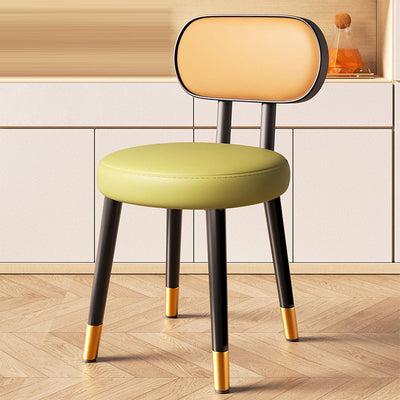 Black Dining Chair | Faux Nappa Leather Upholstery | Nordic Style | Carbon Steel Frame for Dining Room 9