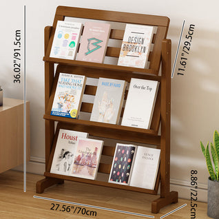 Bookshelf | Bamboo & Synthetic Rattan | 3-Tier Storage Solution | Modern Living Room & Bedroom Decor