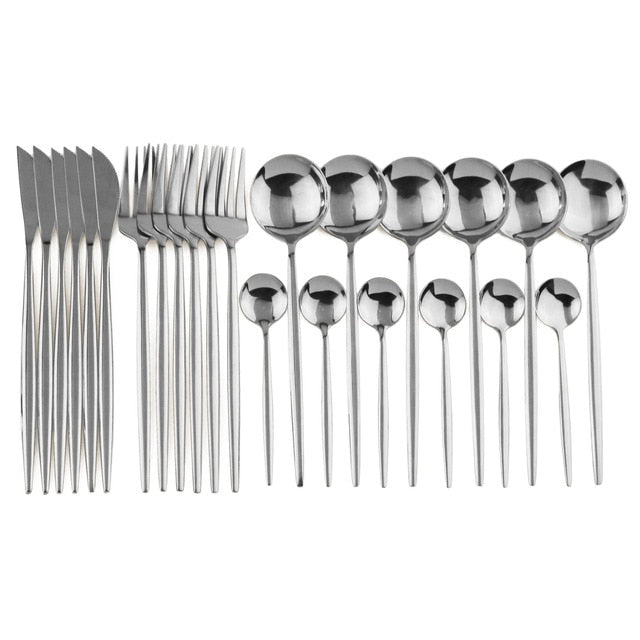 BowLift | Elegant Stainless Steel 24-Piece Cutlery Set for Stylish Dining 3