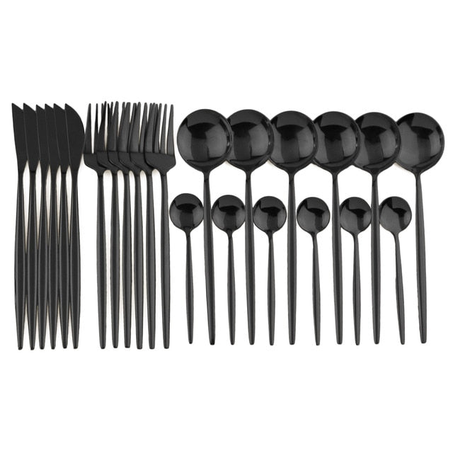 BowLift | Elegant Stainless Steel 24-Piece Cutlery Set for Stylish Dining 8