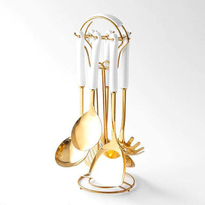 BowLift | Elegant Stainless Steel 7-Piece Kitchen Utensil Set with Stand 1