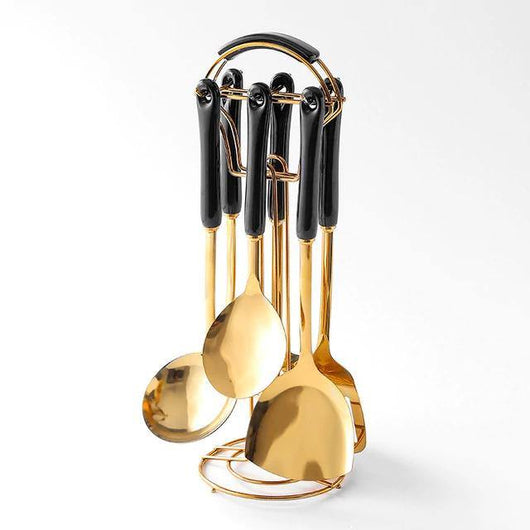 BowLift | Elegant Stainless Steel 7-Piece Kitchen Utensil Set with Stand 2