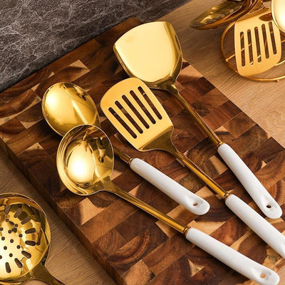BowLift | Elegant Stainless Steel 7-Piece Kitchen Utensil Set with Stand 3
