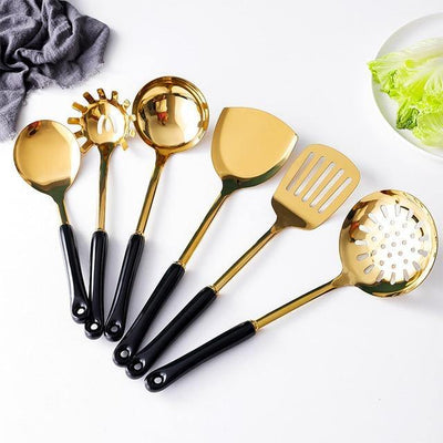 BowLift | Elegant Stainless Steel 7-Piece Kitchen Utensil Set with Stand 5