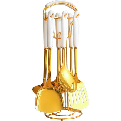 BowLift | Elegant Stainless Steel 7-Piece Kitchen Utensil Set with Stand 8