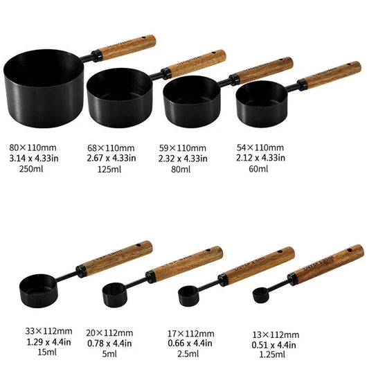 BowLift | Elegant Stainless Steel Measuring Cups and Spoons Set - 8 Piece 8