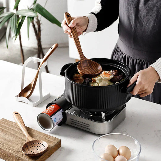 BowLift | Elegant Teak 7-Piece Kitchen Utensil Set for Versatile Cooking 5