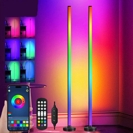 BowLift | Modern Black Standing Floor Lamp with RGB LED and Smart Control 1