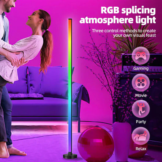 BowLift | Modern Black Standing Floor Lamp with RGB LED and Smart Control 2