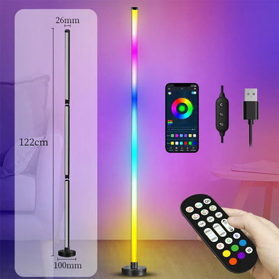 BowLift | Modern Black Standing Floor Lamp with RGB LED and Smart Control 6