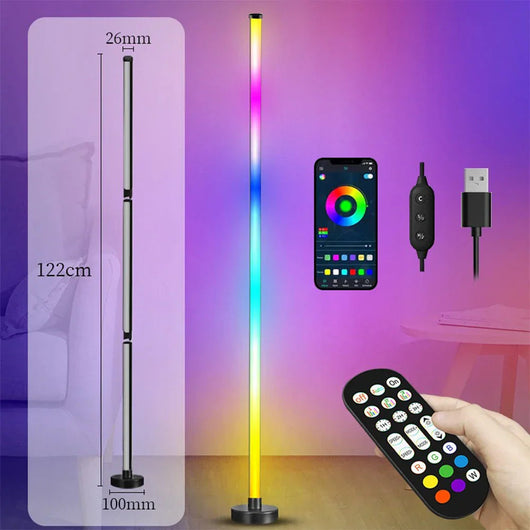 BowLift | Modern Black Standing Floor Lamp with RGB LED and Smart Control 6
