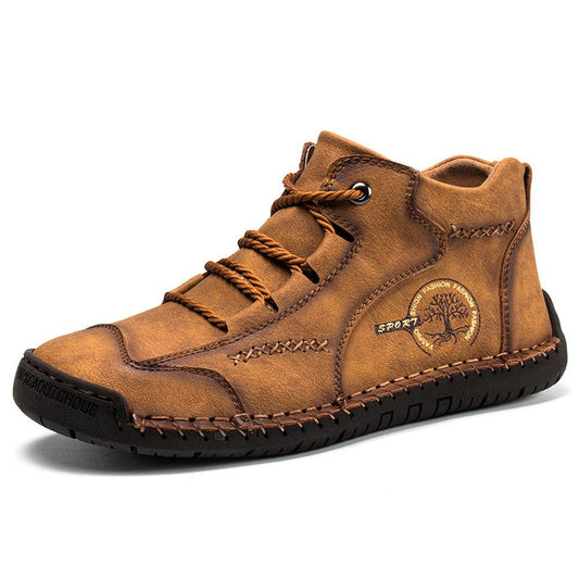 Brandon | Orthopedic Boots Vintage Design Brown Genuine Leather Men Adult 0