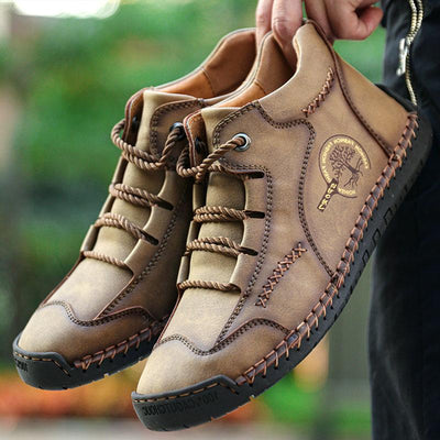 Brandon | Orthopedic Boots Vintage Design Brown Genuine Leather Men Adult 3