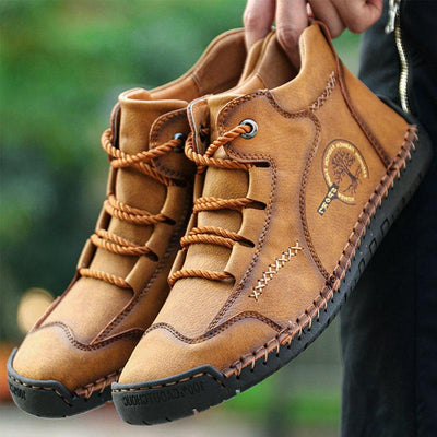 Brandon | Orthopedic Boots Vintage Design Brown Genuine Leather Men Adult 4
