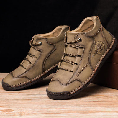 Brandon | Orthopedic Boots Vintage Design Brown Genuine Leather Men Adult 5