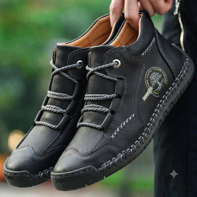 Brandon | Orthopedic Boots Vintage Design Brown Genuine Leather Men Adult 6