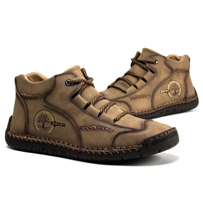 Brandon | Orthopedic Boots Vintage Design Brown Genuine Leather Men Adult 8