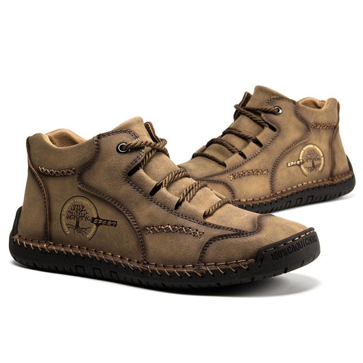 Brandon | Orthopedic Boots Vintage Design Brown Genuine Leather Men Adult 8