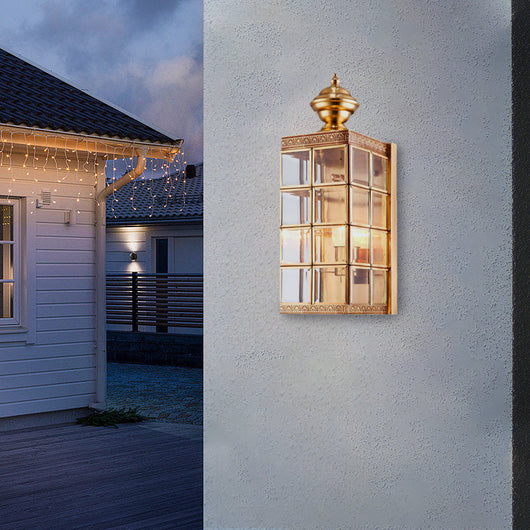 BrassAura | Elegant Minimalist Outdoor Wall Lantern for Stylish Illumination 2