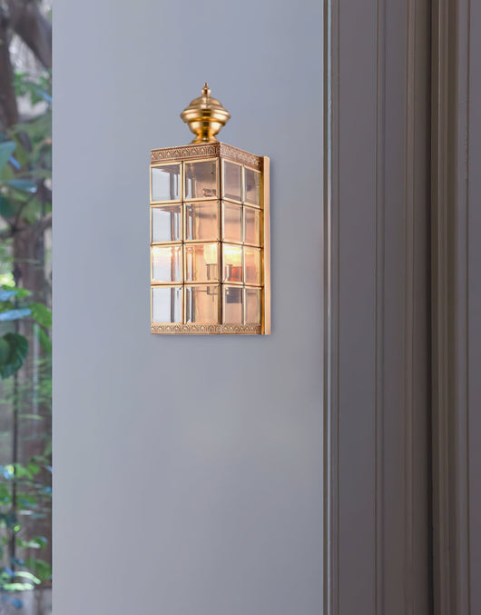 BrassAura | Elegant Minimalist Outdoor Wall Lantern for Stylish Illumination 4