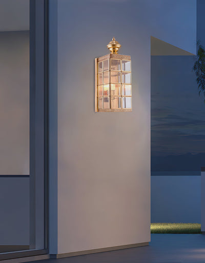 BrassAura | Elegant Minimalist Outdoor Wall Lantern for Stylish Illumination 7