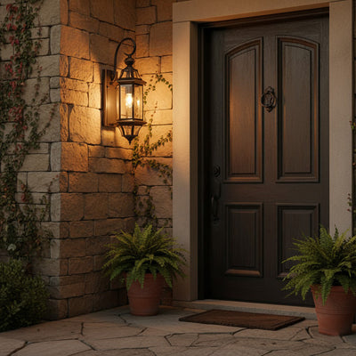 BrassElegance | Classic Durable Outdoor Wall Lamp for Elegant Gardens 3