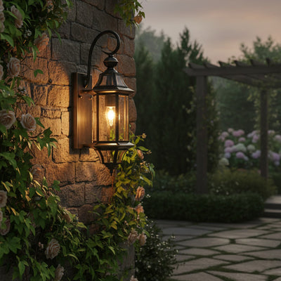 BrassElegance | Classic Durable Outdoor Wall Lamp for Elegant Gardens 4