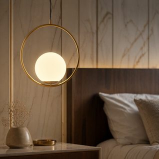 BrassSphere | Elegant Nordic Glass Pendant Light with Minimalist Design
