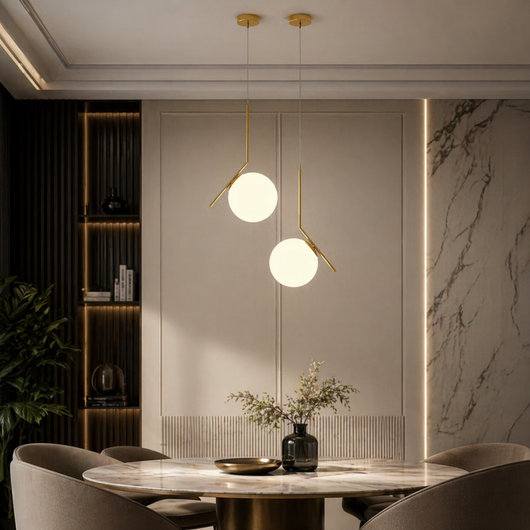BrassSphere | Elegant Nordic Glass Pendant Light with Minimalist Design 1