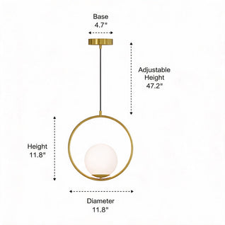 BrassSphere | Elegant Nordic Glass Pendant Light with Minimalist Design